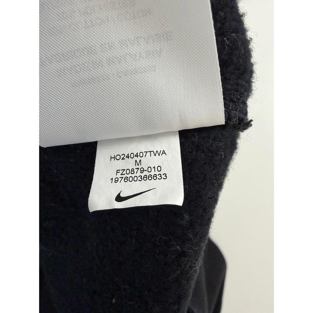 Nike Embroidered Logo Black Fleece Crewneck Pullover Men's Sweatshirt M Spellout - Picture 8 of 14